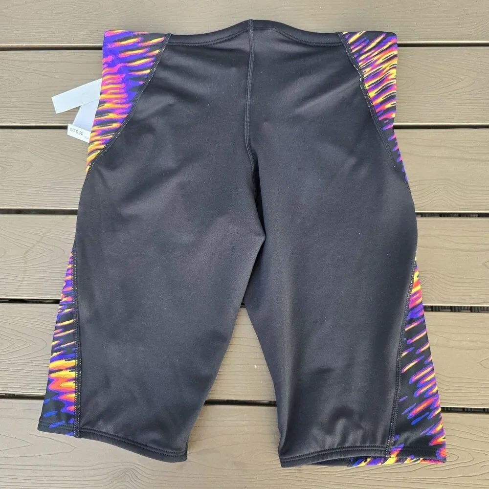 TYR Men's Durafast Elite Black/multi Evolved Drawstring Swim Jammer Sz 38 New